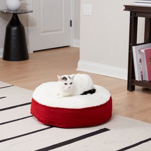 Happy Hounds Lucy Round Pillow Cat Bed, Crimson, X-Small
