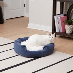 Happy Hounds Chloe Donut Cat Bed, Denim, Small
