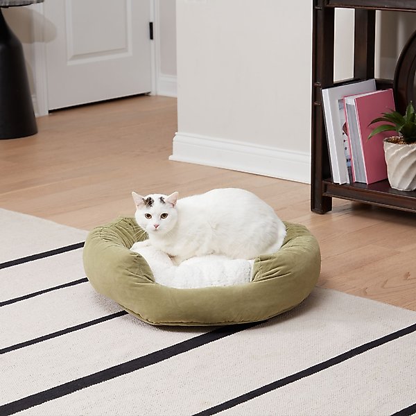 Happy Hounds Chloe Donut Cat Bed, Moss, Small slide 1 of 8