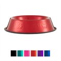 Platinum Pets Non-Skid Stainless Steel Embossed Dog & Cat Bowl, Candy Apple, 3.5-cup