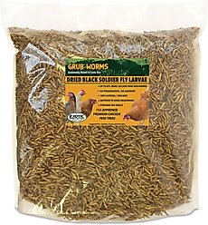 Exotic Nutrition Grub-Worms Dried Black Soldier Fly Larvae Bird Food, 2.5-lb bag