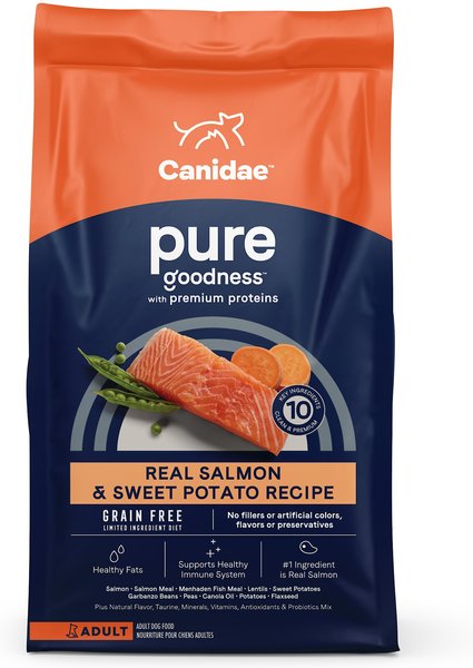 CANIDAE Grain-Free PURE Limited Ingredient Salmon & Sweet Potato Recipe Dry Dog Food, 12-lb bag slide 1 of 9