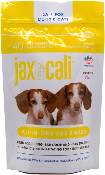 Jax & Cali All-In-One Ear Swab Small-Pet Ear Cleaner, 40 count slide 1 of 5
