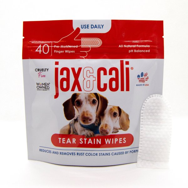 Jax & Cali Tear Stain Wipe Small-Pet Eye Wipes, 40 count slide 1 of 4