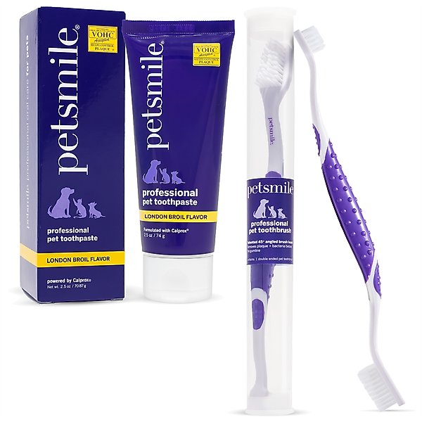 Petsmile Professional Natural London Broil Flavor Toothpaste, 2.5-oz tube + Dog & Cat Toothbrush slide 1 of 9