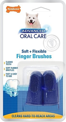 Nylabone Advanced Oral Care Finger Brush Toothbrush, 2-pack + Dog Toothpaste, 2.5-oz tube