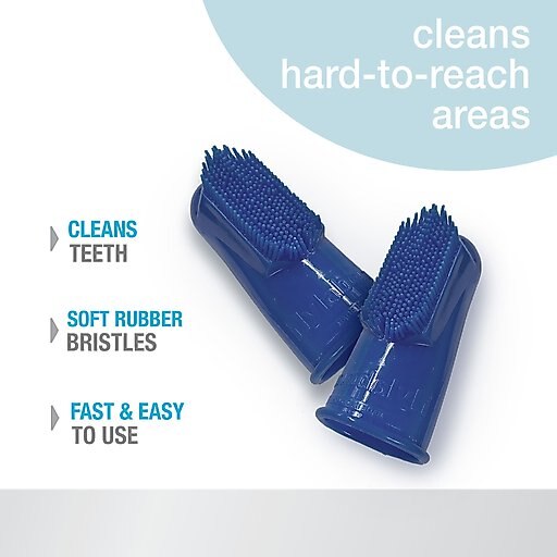 Nylabone Advanced Oral Care Finger Brush Toothbrush, 2-pack + Dog Toothpaste, 2.5-oz tube