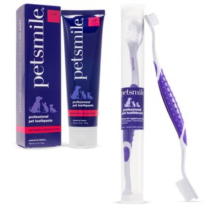 Petsmile Professional Toothbrush + Rotisserie Chicken Flavor Dog Toothpaste, 4.2-oz tube