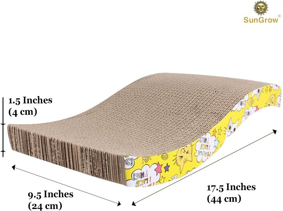 SUNGROW Cardboard Cat & Rabbit Scratcher Bed, Scratch Pad for Indoor