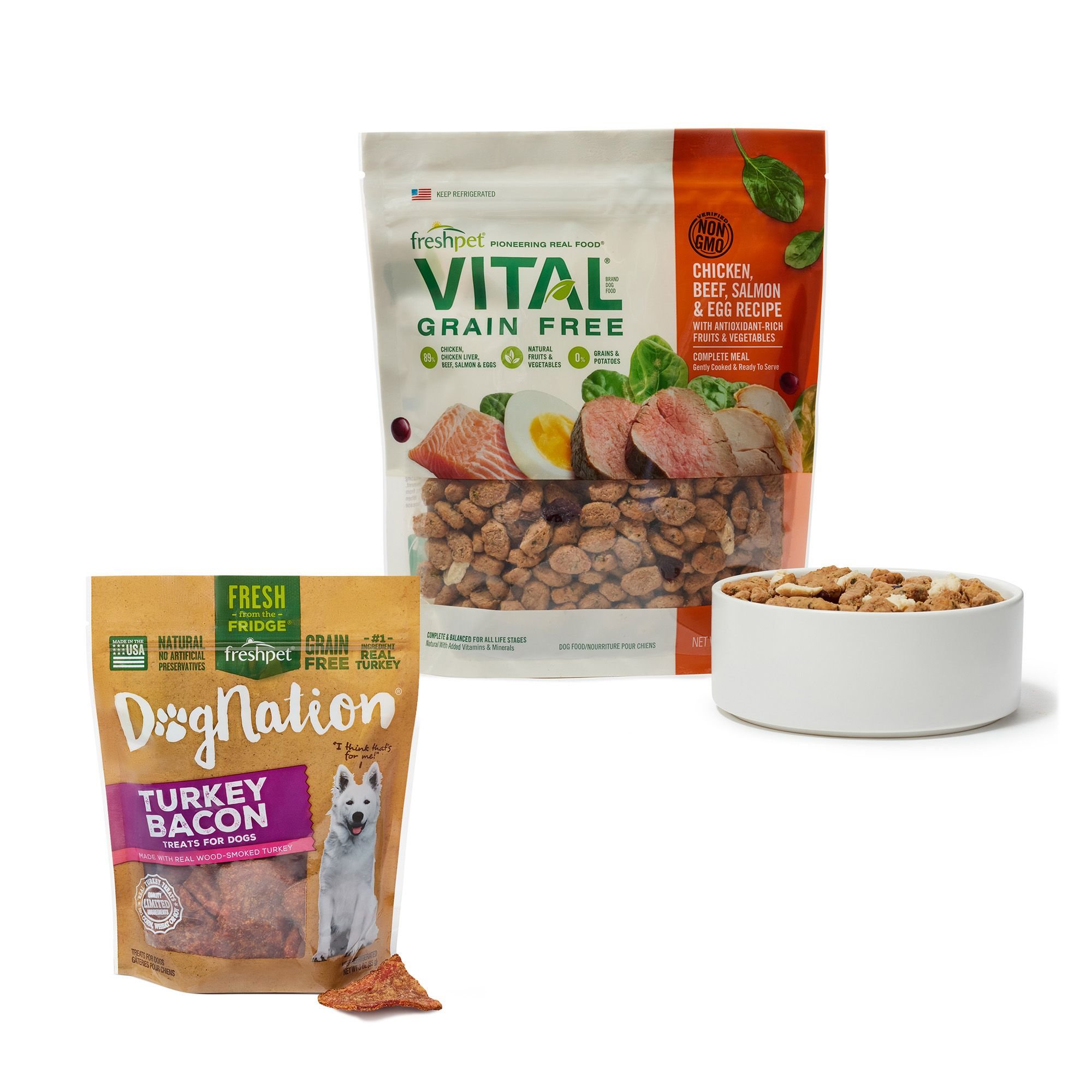 FRESHPET Vital Chicken, Beef, Salmon & Egg Recipe GrainFree Fresh Dog
