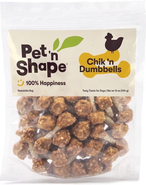 Pet 'n Shape Grain-Free Chik 'n Dumbbells Dog Treats, 1-lb bag slide 1 of 6