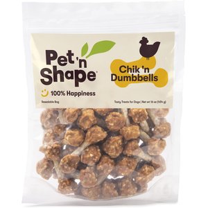 Pet 'n Shape Grain-Free Chik 'n Dumbbells Dog Treats, 1-lb bag