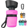 LESOTC Portable Dog Water Bottle Dispenser, Pink