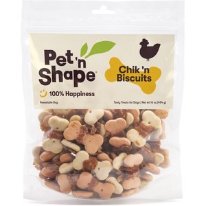 Pet 'n Shape Grain-Free Chik 'n Biscuits Dog Treats, 1-lb bag