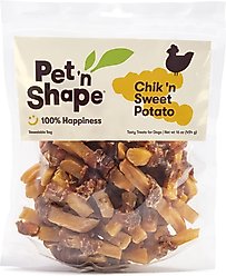 Pet 'n Shape Grain-Free Chik 'n Sweet Potato Dog Treats, 1-lb bag