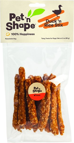 Pet 'n Shape Duck 'n Rice Stix Dog Treats, 3-oz bag slide 1 of 6