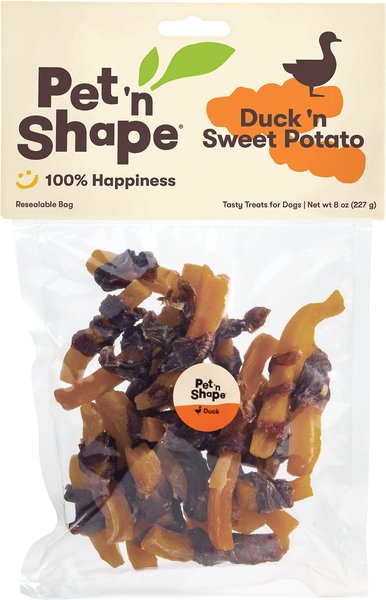 Pet 'n Shape Grain-Free Duck 'n Sweet Potato Dog Treats, 8-oz bag slide 1 of 7