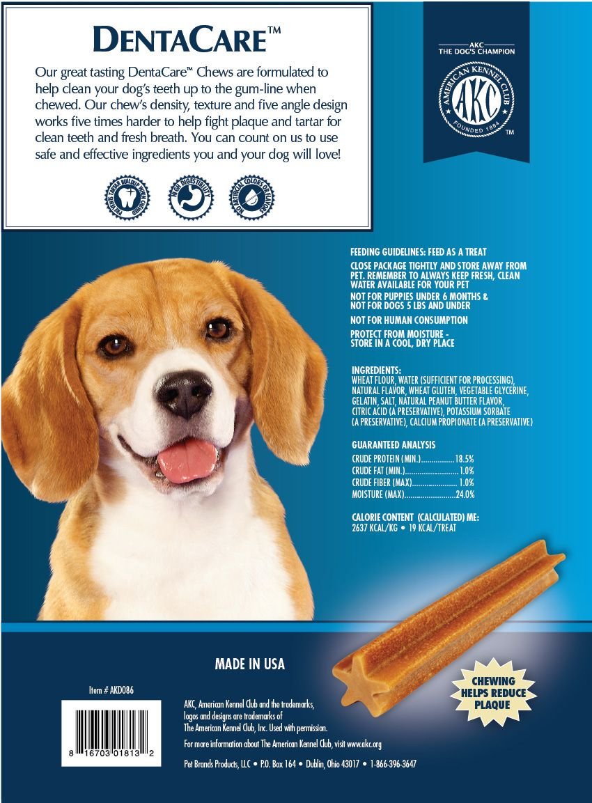 AMERICAN KENNEL CLUB AKC Dentcare Peanut Butter Flavor Dental Dog