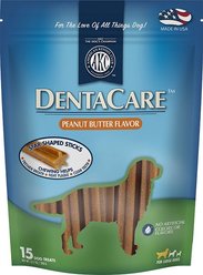 American Kennel Club AKC Dentacare Peanut Butter Flavor Dental Dog Treats, Large, 15 count