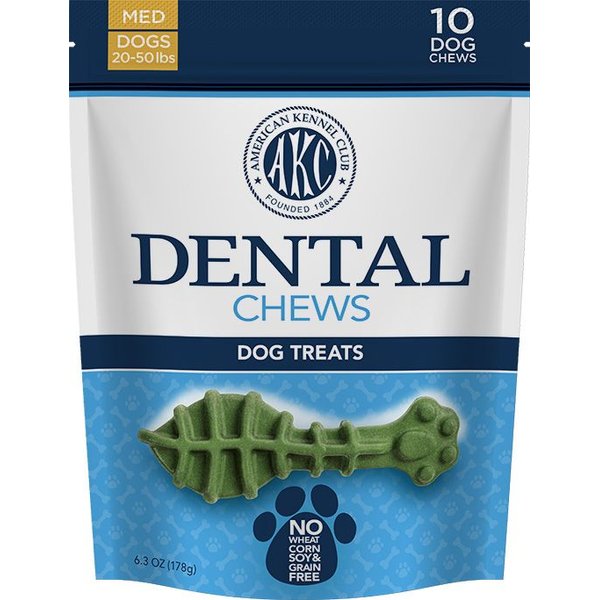 AMERICAN KENNEL CLUB AKC Natural Dental Chews Dog Treats, Medium, 10