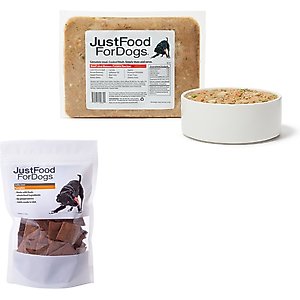 JustFoodForDogs Beef & Russet Potato Recipe Frozen Fresh Food + Pumpkin Dehydrated Dog Treats