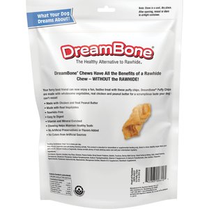 DreamBone Puffy Chips Peanut Butter Dog Rawhide Treat, 8.8-oz bag, 18 count