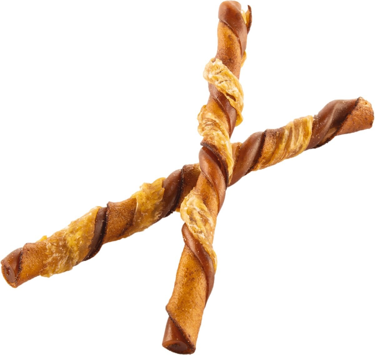 GOOD 'N' FUN Triple Flavor Peanut Butter Twists Dog Rawhide Treat, 7.9