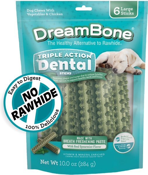 DreamBone Triple Action Dental Sticks Kelp for Large & X-Large Sized Dogs, 10-oz bag, 6 count slide 1 of 9