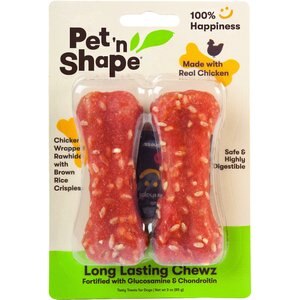 Pet 'n Shape Long Lasting Chewz Chicken Bones Dog Treats, 4-in, 2 count