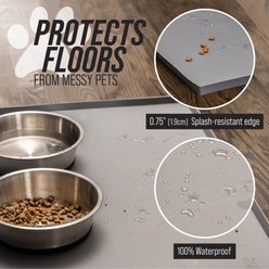 Leashboss Splash Tall Lip Dog Food Mat, Beige, XX-Large slide 2 of 9
