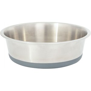Leashboss Stainless Steel Silicone Base Dog Bowl, Medium/Large, Grey, 1 count