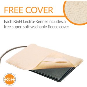 K&H Pet Products Original Lectro-Kennel Outdoor Heated Dog Pad with Cover, Black, Medium