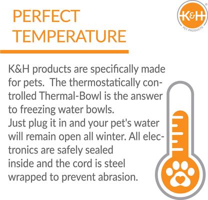 Show full view: K&H Pet Products Thermal-Bowl Outdoor Heated Cat & Dog Water Bowl, Granite, 1.5-gal slide 10 of 15