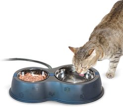 K&H Pet Products Thermo-Kitty Cafe Stainless Steel Cat Bowls