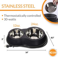 K&H Pet Products Thermo-Kitty Cafe Stainless Steel Cat Bowls slide 2 of 9