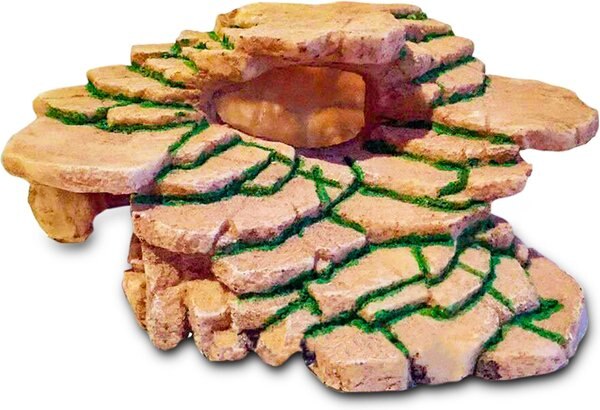 Vila Bearded Dragon & Leopard Gecko Humid Hide Resin Cave & Basking Rocks, Reptile Habitat Decor
