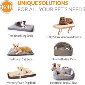 K&H Pet Products Self-Warming Two Tone Lounge Sleeper Bolster Cat & Dog Bed, Gray/Blue