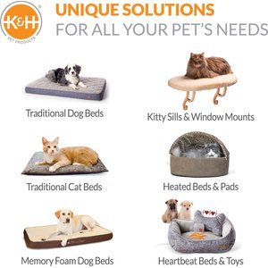 K&H Pet Products Self-Warming Two Tone Lounge Sleeper Bolster Cat & Dog Bed, Gray/Blue