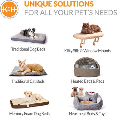 Show full view: K&H Pet Products Self-Warming Two Tone Lounge Sleeper Bolster Cat & Dog Bed, Gray/Blue slide 8 of 12