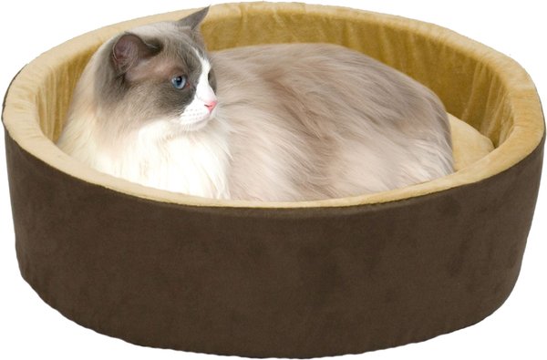 K&H Pet Products Thermo-Kitty Cat Bed, Mocha, Large slide 1 of 12