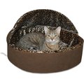 K&H Pet Products Thermo-Kitty Deluxe Hooded Cat Bed, Mocha, Small