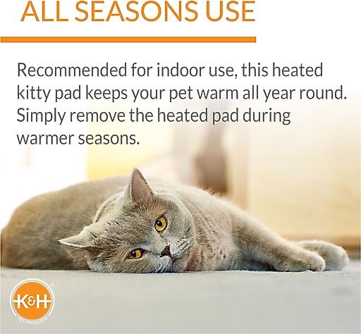 K&H Pet Products Thermo-Kitty Bed Deluxe Indoor Heated Cat Bed, Mocha/Leopard, Large