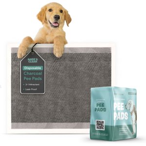 Bark & Clean Premium Activated Charcoal Traveller's Dog Potty Pad, 5 count, 23x23-in