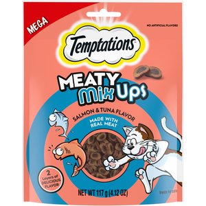 Temptations Meaty MixUps Salmon & Tuna Bites Soft & Chewy Cat Treats, 4.12-oz pouch