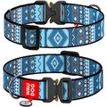 WAUDOG Nylon Metal-Fastex Buckle dog collar with QR passport, Etno Blue, XX-Large