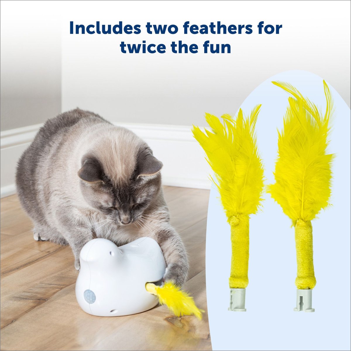 PETSAFE PeekABird Replacement Feather Cat Toy, Yellow, 2 count