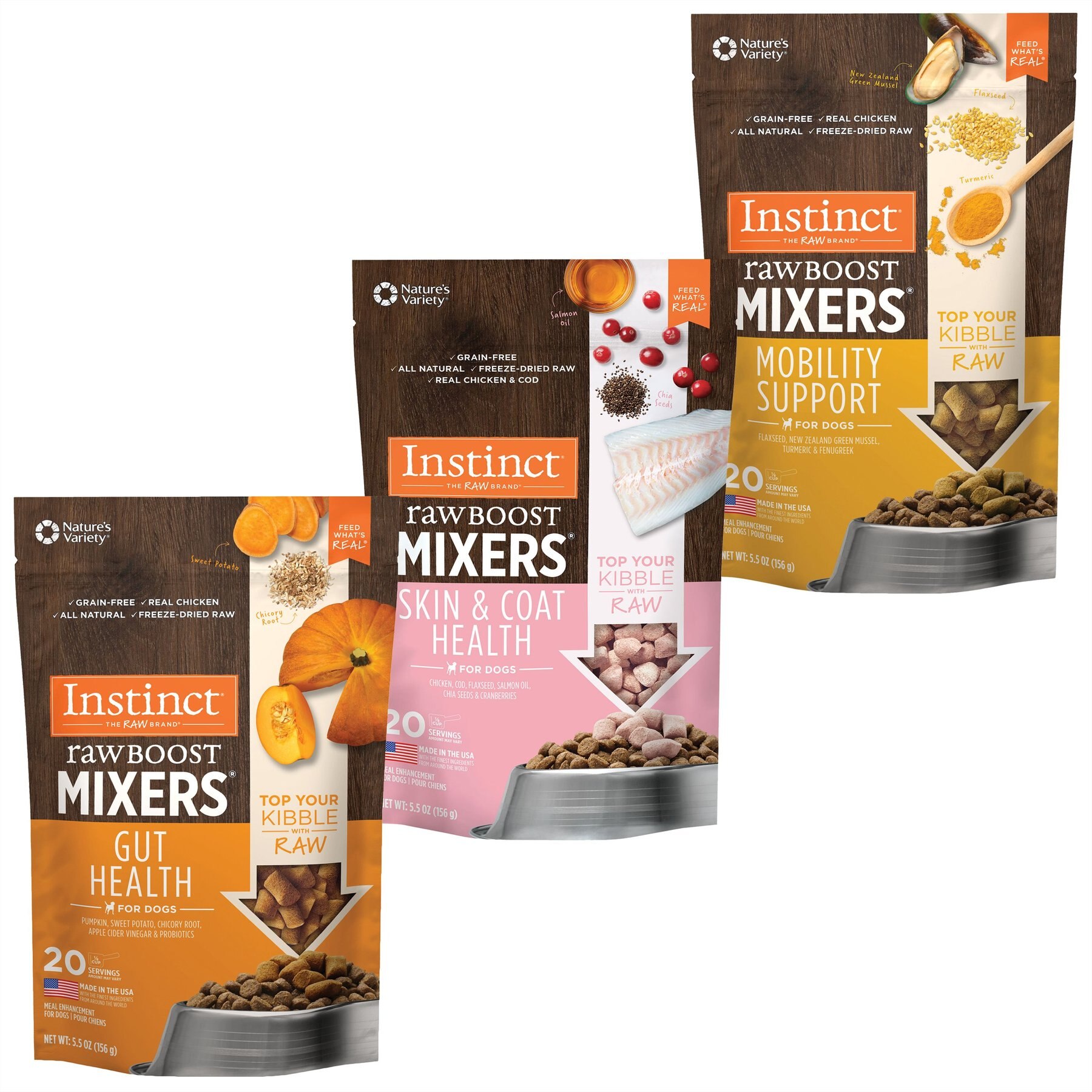 Health & Wellness Instinct Gut Health Topper, Skin & Coat Topper