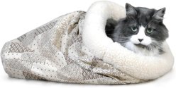 K&H Pet Products Covered Cat Crinkle Sack Cat Play Toy Bag Bed, Tan