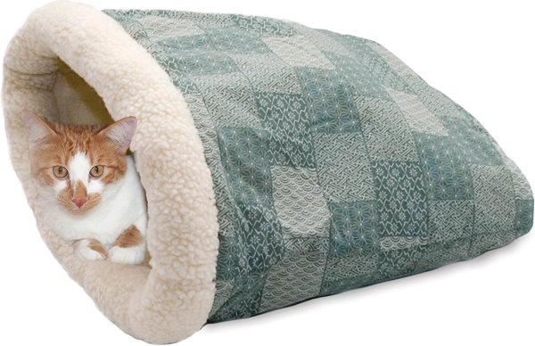 K&H Pet Products Kitty Crinkle Sack Cat Bed, Teal slide 1 of 9