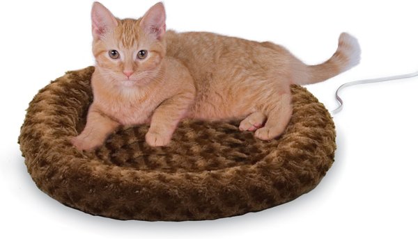 K&H Pet Products Thermo-Kitty Fashion Splash Cat Bed, Mocha slide 1 of 11